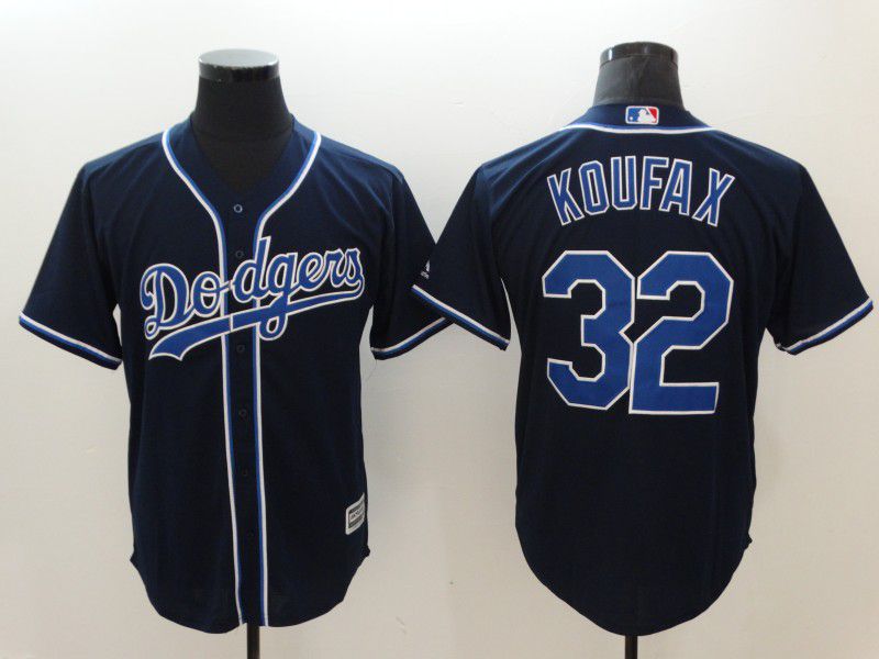 Men Los Angeles Dodgers #32 Koufax Black Game MLB Jerseys